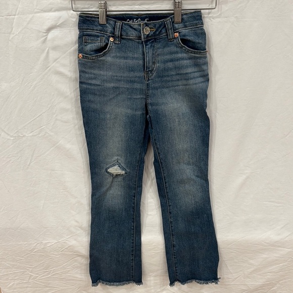 Cat & Jack Blue Jeans with Distressed Detailing and Frayed Hem - Picture 1 of 3